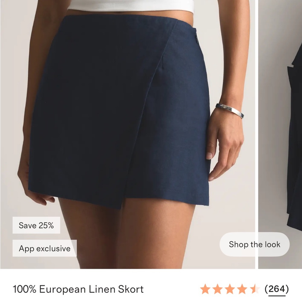 Quince Black Skort, NWT